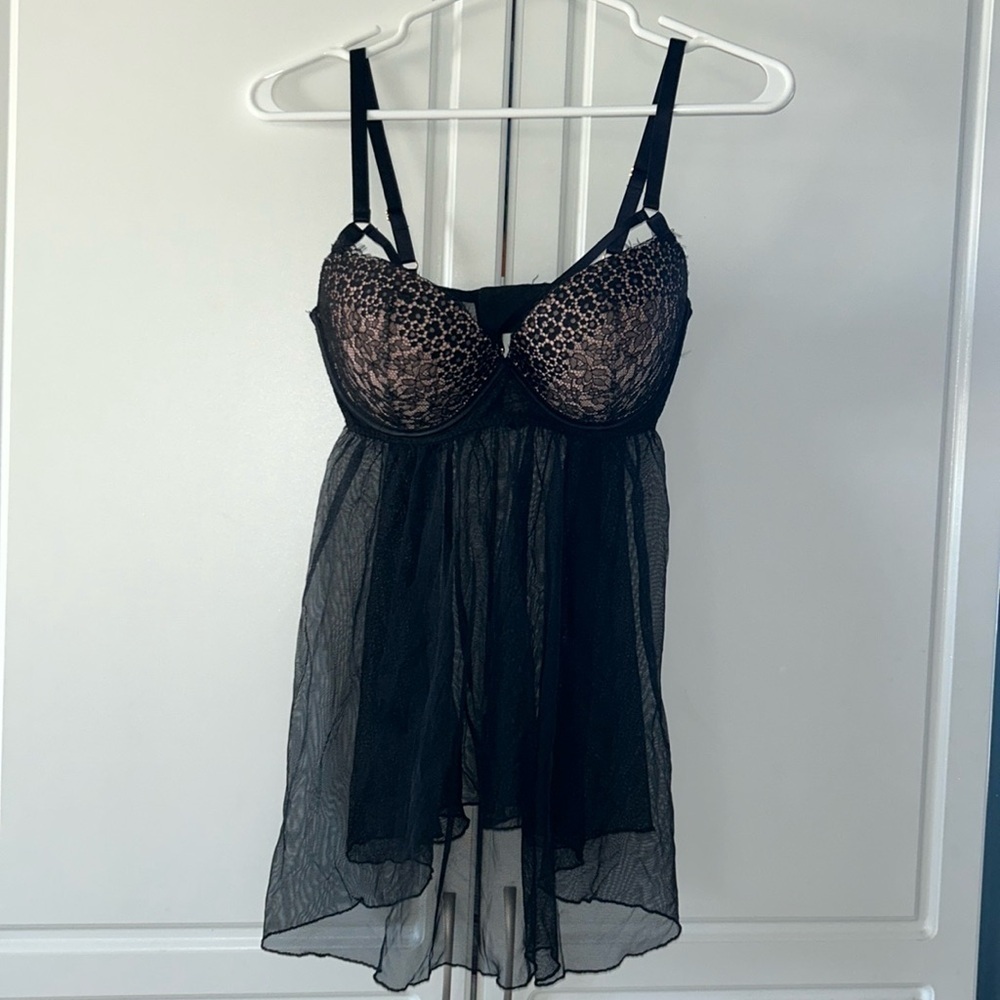 Victoria Secret black lace lingerie top